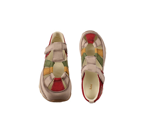 Pantofi sport, dama, ADA SHOES, KM9207 rosu, piele nabuc