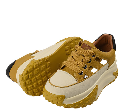 Pantofi sport, dama, ADA SHOES, 9071 galben, piele naturala