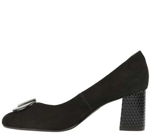 Pantofi eleganti, dama, EPICA, 11804-561 negru, piele intoarsa, toc