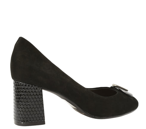 Pantofi eleganti, dama, EPICA, 11804-561 negru, piele intoarsa, toc