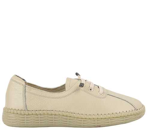 Pantofi casual, dama, ADA SHOES, 2810 crem, piele naturala