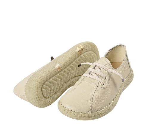 Pantofi casual, dama, ADA SHOES, 2810 crem, piele naturala