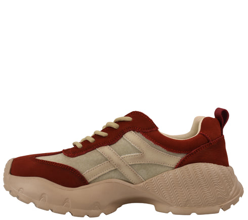 Pantofi sport, dama, FRANCO GERARDO, 7109 rosu, piele intoarsa