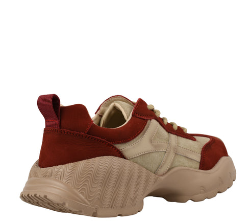 Pantofi sport, dama, FRANCO GERARDO, 7109 rosu, piele intoarsa