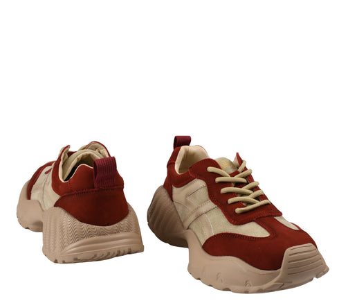 Pantofi sport, dama, FRANCO GERARDO, 7109 rosu, piele intoarsa