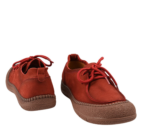 Pantofi casual, dama, ADA SHOES, KM5169 rosu, piele nabuc