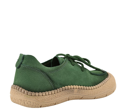 Pantofi casual, dama, ADA SHOES, KM5169 verde, piele nabuc