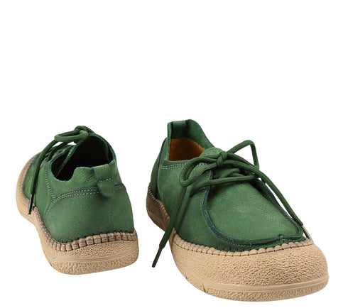 Pantofi casual, dama, ADA SHOES, KM5169 verde, piele nabuc