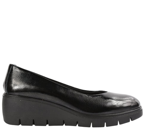 Pantofi casual, dama, IMAC, 855440 negru, piele lacuita, platforma