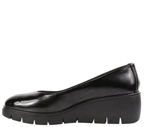 Pantofi casual, dama, IMAC, 855440 negru, piele lacuita, platforma