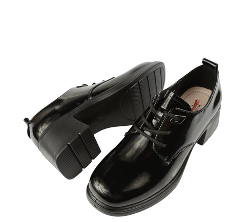 Pantofi casual, dama, PASS COLLECTION, J970007A negru, piele naturala, cu toc