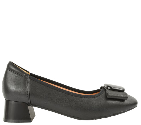 Pantofi casual, dama, PASS COLLECTION, M470020A negru, piele naturala, cu toc