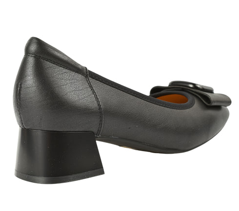 Pantofi casual, dama, PASS COLLECTION, M470020A negru, piele naturala, cu toc