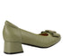 Pantofi casual, dama, PASS COLLECTION, M470020E verde, piele naturala, cu toc