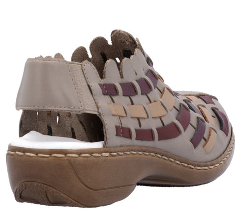 Pantofi casual, dama, RIEKER, ANTISTRESS, 413V8-64 bej, piele naturala