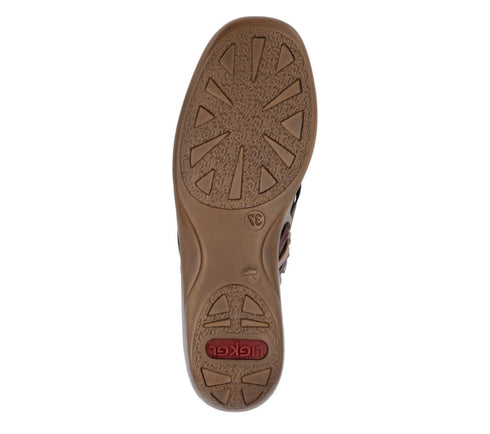 Pantofi casual, dama, RIEKER, ANTISTRESS, 413V8-64 bej, piele naturala