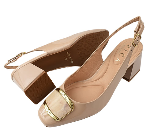 Pantofi eleganti, dama, EPICA, 11572-528-644 crem, piele lacuita, cu toc