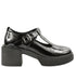 Pantofi casual, dama, KARISMA, J870007B negru, piele lacuita, toc
