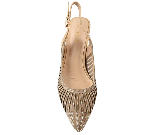 Pantofi eleganti, dama, EPICA, K340013 bej, piele intoarsa