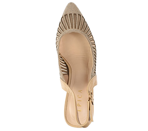 Pantofi eleganti, dama, EPICA, K340013 bej, piele intoarsa