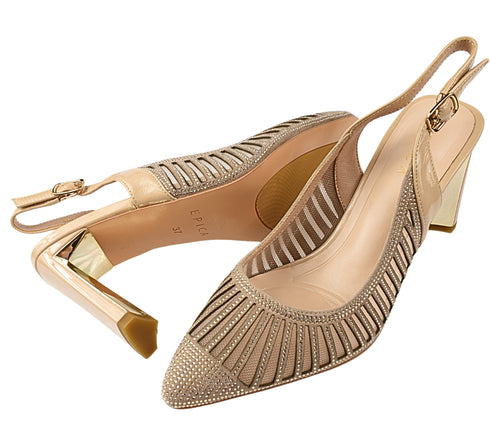 Pantofi eleganti, dama, EPICA, K340013 bej, piele intoarsa