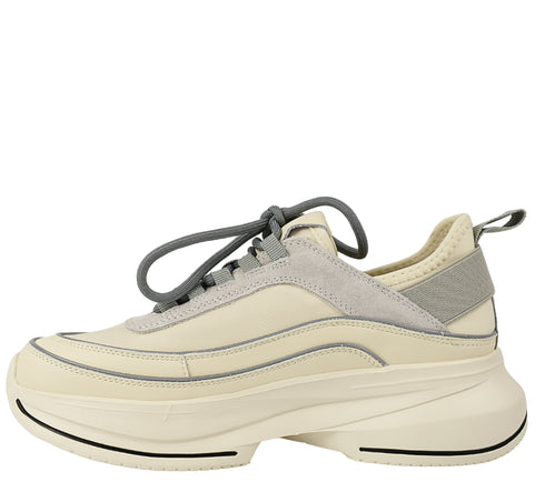 Pantofi sport, dama, FRANCO GERARDO, 2228 crem/gri, piele naturala