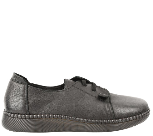 Pantofi casual, dama, FORMAZIONE, D3366B negru, piele naturala