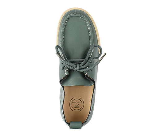 Pantofi casual, dama, FORMAZIONE, T23089 verde, piele naturala