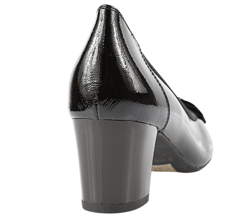 Pantofi eleganti, dama, KARISMA, JI50051D negru, piele lacuita, cu toc