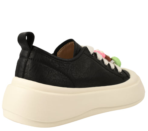 Pantofi sport, dama, PASS COLLECTION, MQ60013b negru, piele naturala