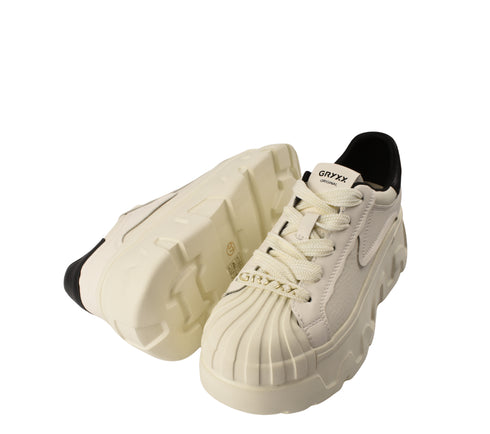 Pantofi sport, dama, GRYXX, AG80007B alb, piele naturala