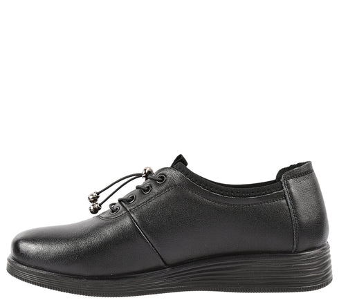 Pantofi sport, dama, ADA SHOES, 1903 negru, piele naturala