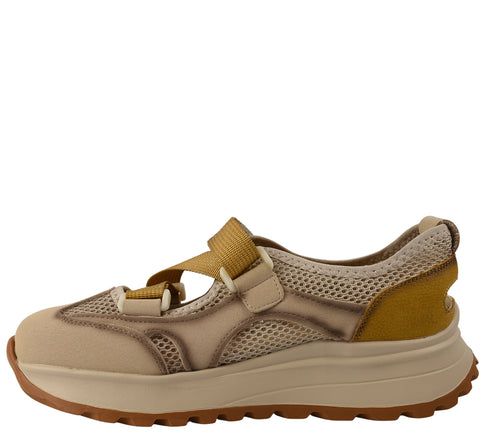 Pantofi sport, dama, ADA SHOES, X5195 bej, piele intoarsa