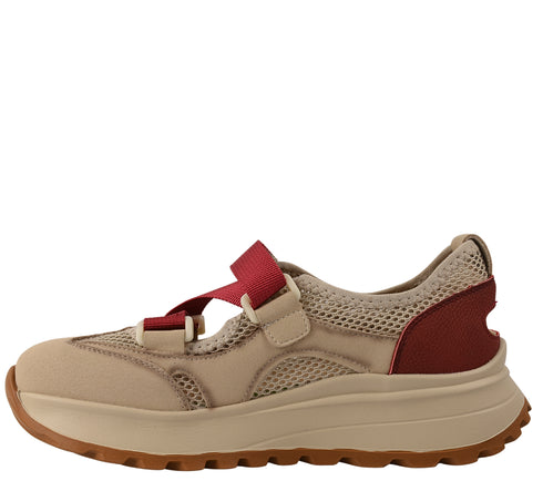 Pantofi sport, dama, ADA SHOES, X5195 bej, piele intoarsa