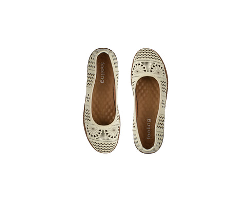 Pantofi casual, dama, FEELING, 5886 alb, piele naturala