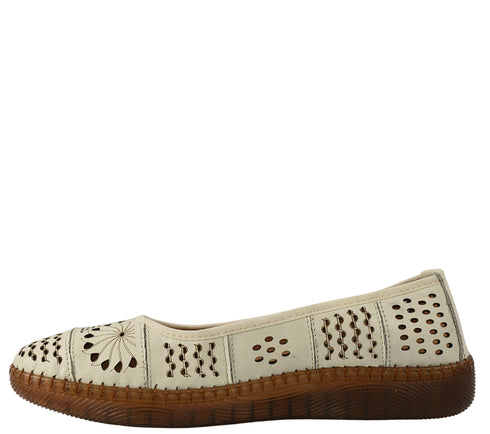 Pantofi casual, dama, FEELING, 5886 alb, piele naturala