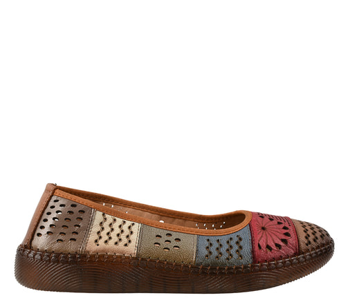 Pantofi casual, dama, FEELING, 5886 rosu, piele naturala