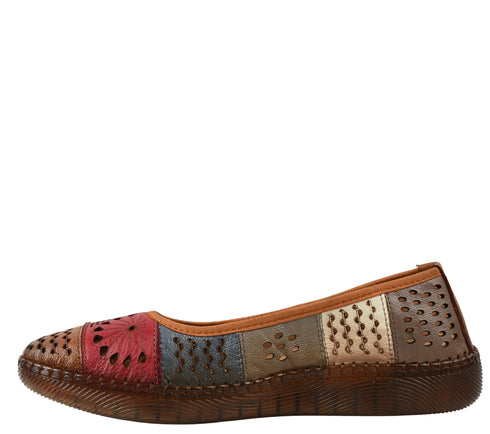 Pantofi casual, dama, FEELING, 5886 rosu, piele naturala