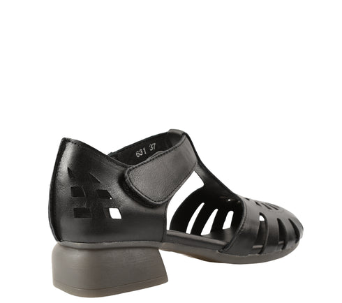 Pantofi casual, dama, ADA SHOES, 631 negru, piele naturala