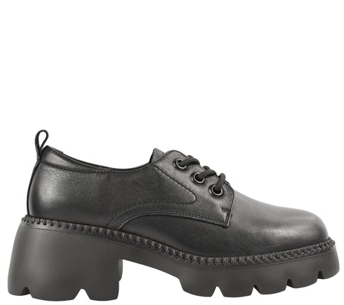 Pantofi casual, dama, ADA SHOES, 66922 negru, piele naturala