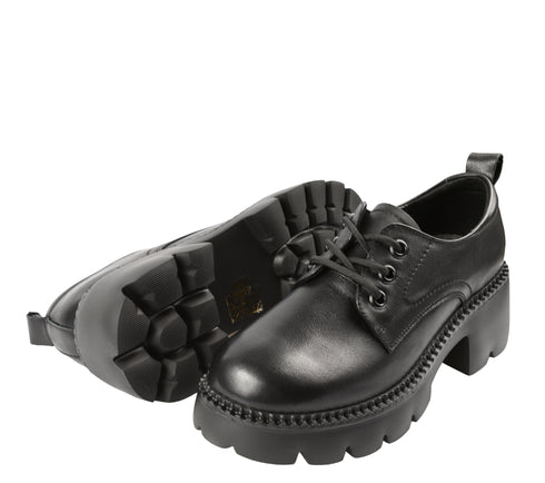 Pantofi casual, dama, ADA SHOES, 66922 negru, piele naturala