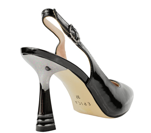 Pantofi eleganti, dama, EPICA, K360052B negru, piele lacuita