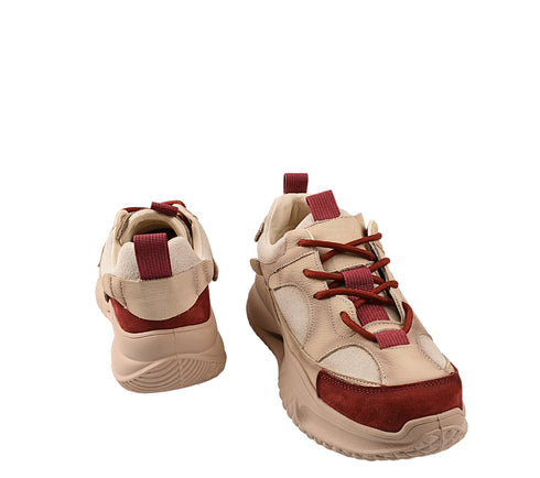 Pantofi sport, dama, FRANCO GERARDO, 2576 bordo, piele naturala