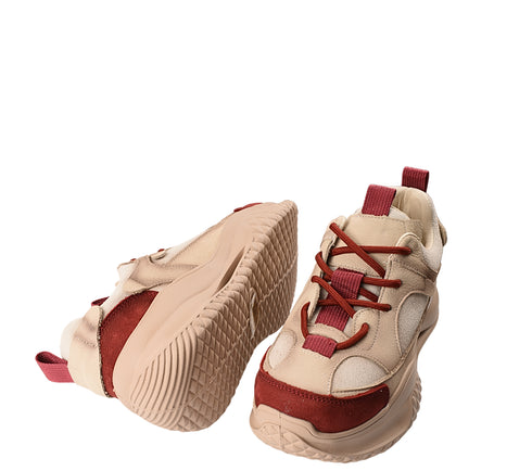 Pantofi sport, dama, FRANCO GERARDO, 2576 bordo, piele naturala