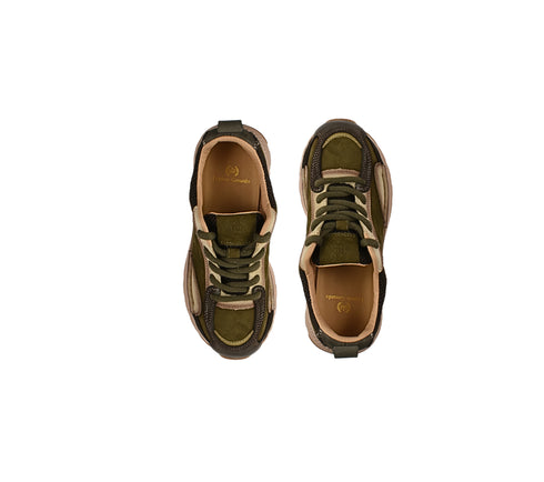 Pantofi sport, dama, FRANCO GERARDO, 10018 kaki, piele intoarsa