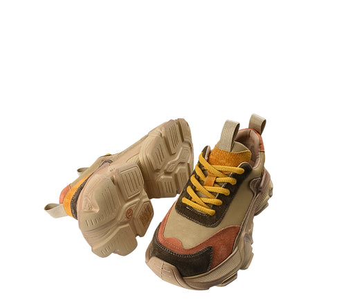 Pantofi sport, dama, FRANCO GERARDO, HY5796 portocaliu, piele intoarsa