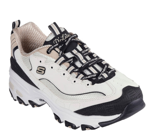 Pantofi sport, dama, SKECHERS D'LITES RETRO REWIND 150536-NTBK, bej, textil