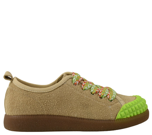 Tenisi dama, GRYXX, 6LMQ80003A bej-verde, piele intoarsa