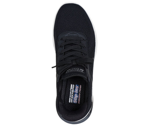 Pantofi sport, dama, SKECHERS SLIP-INS BOBS SPORT ARC WAVES 2.0 NOW IT 117638-BLK negru, textil