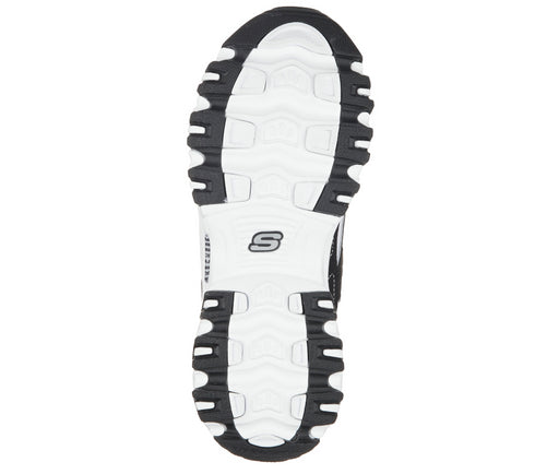 Pantofi sport, dama, SKECHERS D'LITES BIGGEST FAN 11930-BKW negru, piele intoarsa si piele ecologica